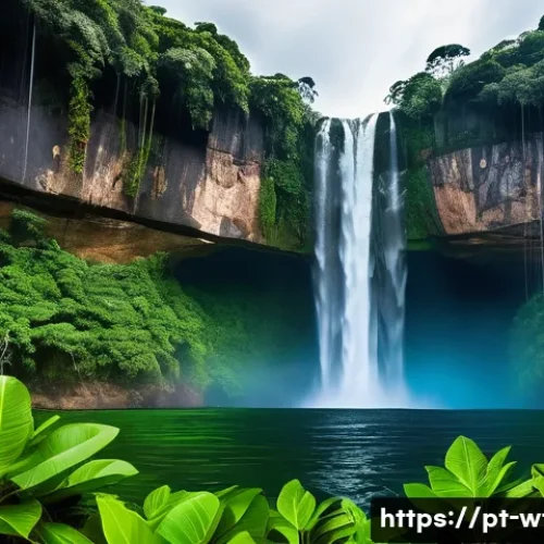 Home 33 폭포의 자연 정화 기능 - A vibrant Brazilian waterfall surrounded by lush Atlantic Forest vegetation, with crystal-clear wate...