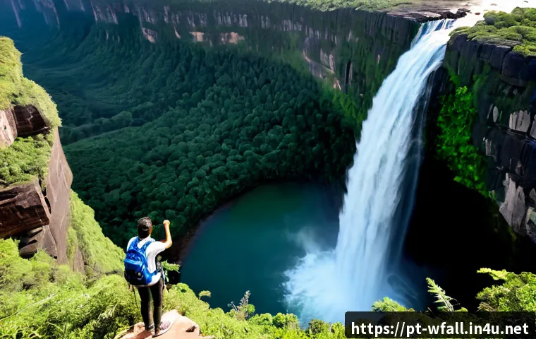 Home 17 한국의 유명 폭포 - Photorealistic wide landscape of a famous Brazilian waterfall in Chapada dos Veadeiros, Goiás, power...